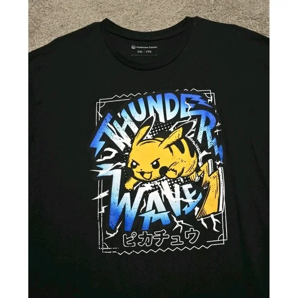 Rare Pokemon Center Pikachu Greatest Hits Thunder Wave T-Shirt Official Mens 2XL - Picture 3 of 14